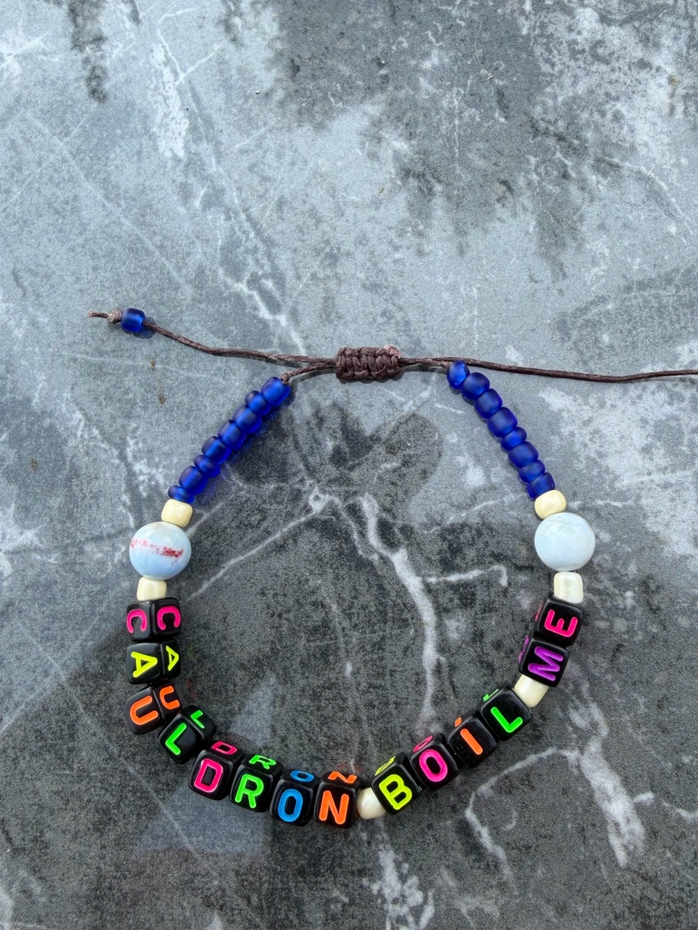 Adjustable Beaded Bracelet ACOTAR cauldron boil me. Handmade
